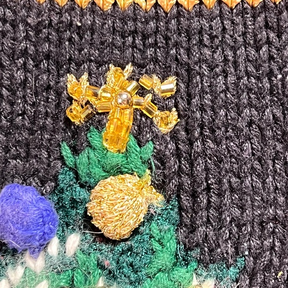 Vintage Ugly Christmas Sweater TIARA Cardigan Sweater Womens Large 90’s - Picture 10 of 16